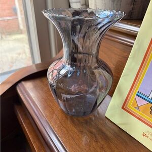 Vintage Glass Vase - Translucent Blue Gray